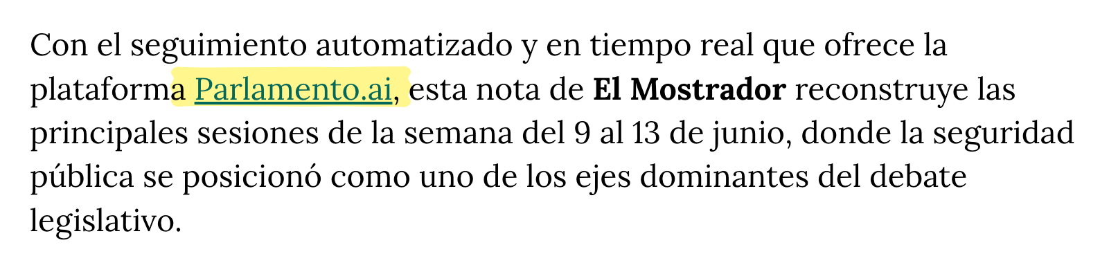 El Mostrador · Parlamento.ai