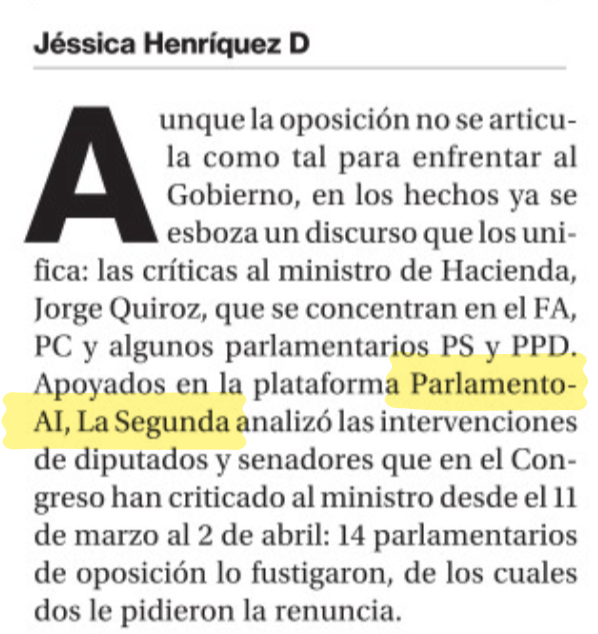 La Segunda · Parlamento.ai